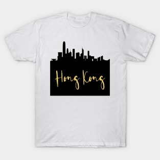 HONG KONG CHINA DESIGNER SILHOUETTE SKYLINE ART T-Shirt